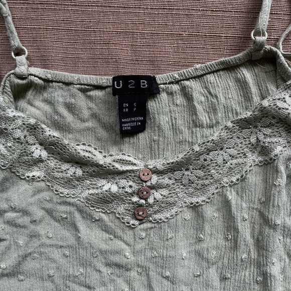 sage green lacy summer tank - Picture 2 of 2